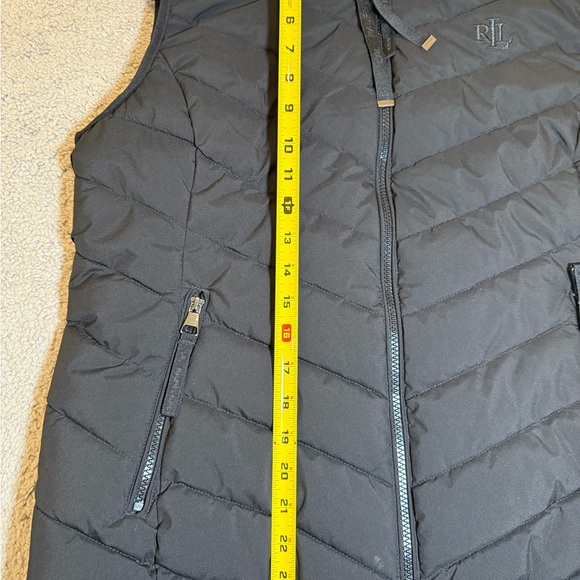 Lauren Ralph Lauren Hooded Stretch Puffer Vest Womens Sz L Black MSRP $150 - Picture 7 of 12